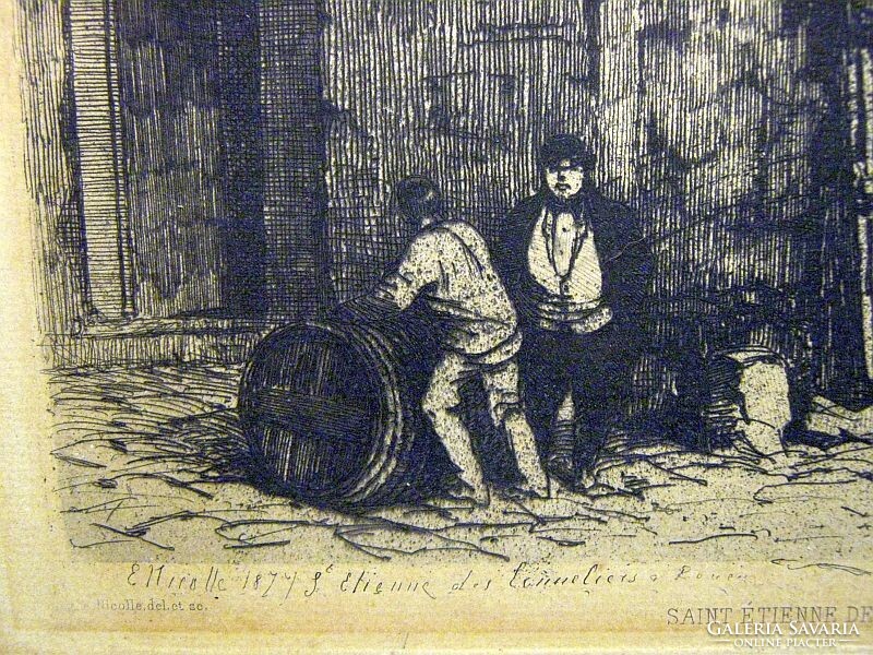 "Saint-Étienne des Tonneliers, à Rouen" Émile Nicolle, francia, 1830-1894
