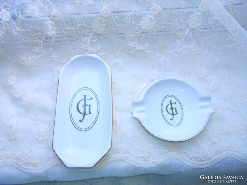 2 pieces of Hólloház porcelain with a unique monogram (grand hotel?) HUF 3400/pc