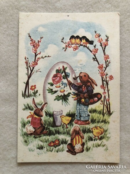 Old graphic easter postcard