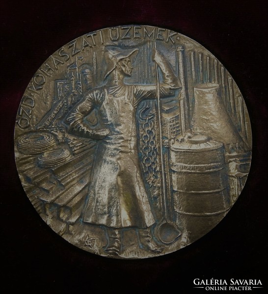 Bronze plaque - Ózd metallurgical plants - Jubilee commemorative plaque - marked!
