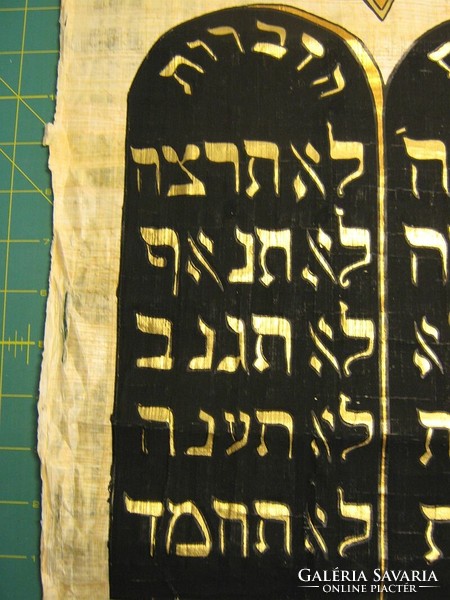 Vintage Tízparancsolat egyiptomi kézzel festett valódi papirusz