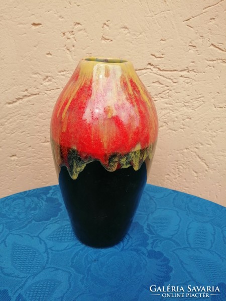 Iparművész mázas kerámia váza 22,5 cm (21/d)