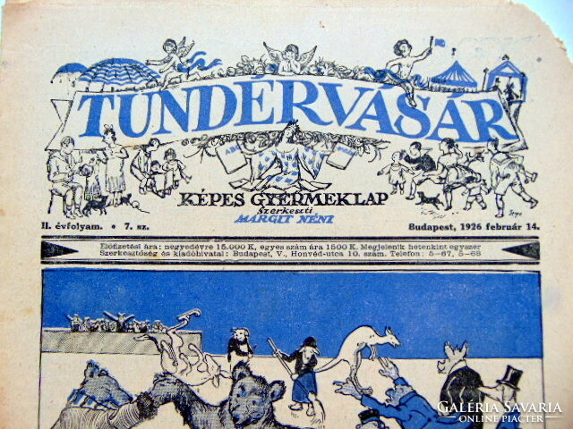 1926 február 14  /  TÜNDÉRVÁSÁR  /  RÉGI EREDETI ÚJSÁG Ssz.: 371