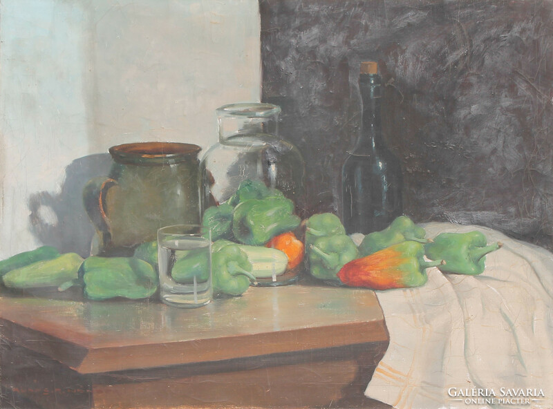 Nándor Rudas Reinthaller: still life with peppers