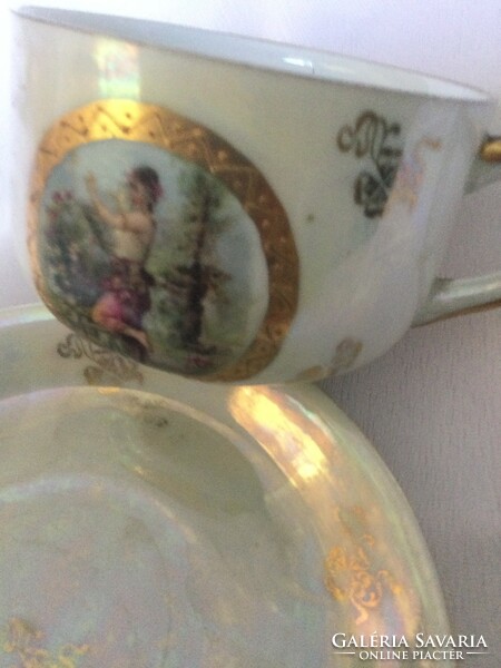 Antik jelenetes victoria ritkabb csésze teás