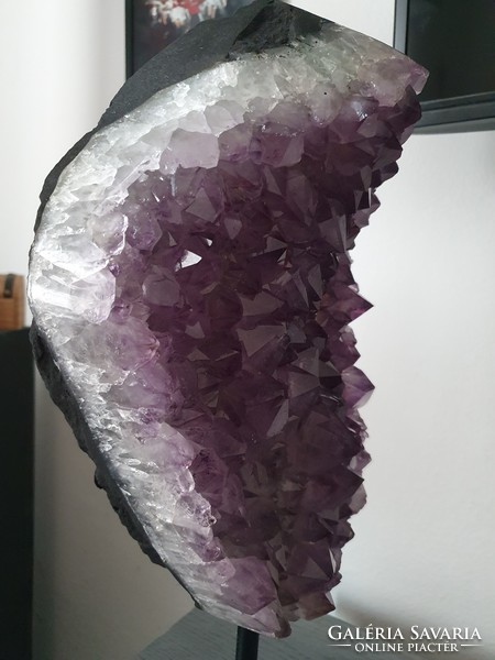 Amethyst mineral metal base