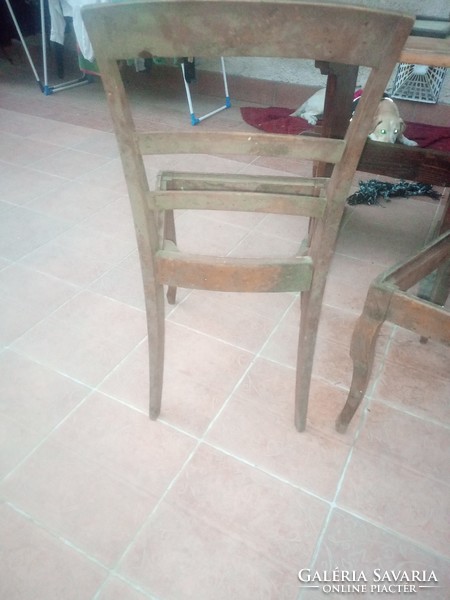 4 antique wooden chair frames