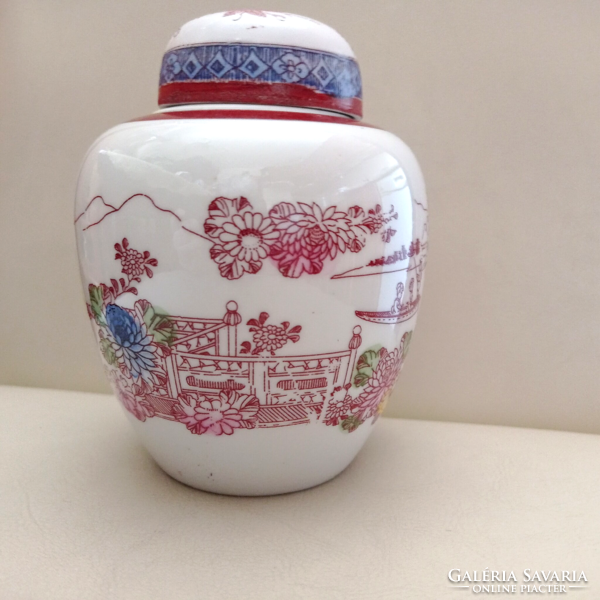 Japanese, porcelain tea grass holder, 13 cm high