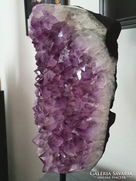 Amethyst mineral metal base