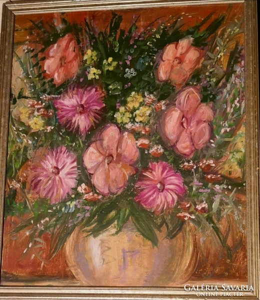 FK/209 - Ismeretlen festő – Virágcsendélet festménye