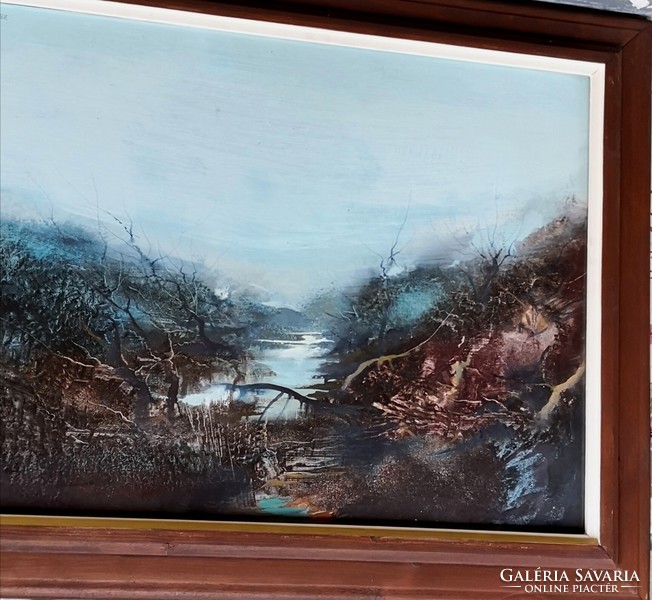 Fk/204 - his painting László Zombor – morning on the floodplain