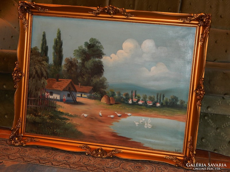 Village life in a flawless 60x80 cm frame