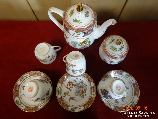 Chinese porcelain tea set, golden pheasant pattern, transparent. He has! Jókai.