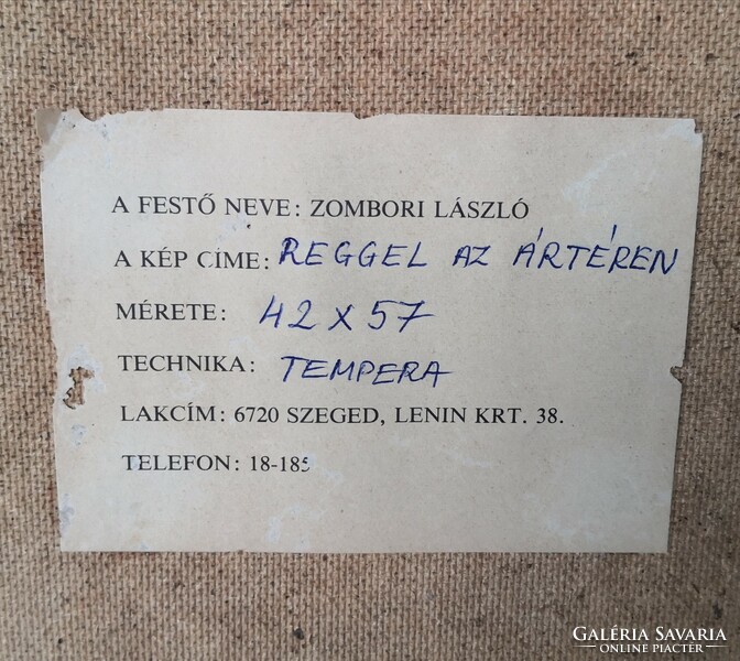 FK/204 - Zombori László – Reggel az ártéren című festménye