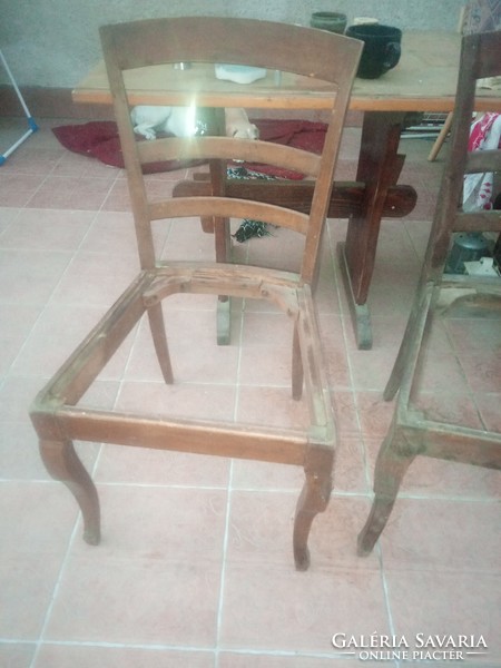 4 antique wooden chair frames
