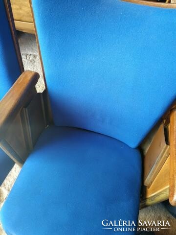 2 db antik dekoratív elegáns kényelmes fa karfás moziszék mozi szék színház film leárazva