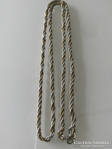 Necklace made of gold and silver chain, 80 cm long