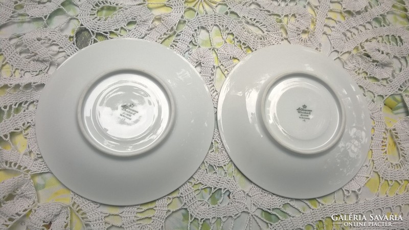 2 Bavarian cake plates and serving bowls red - flawless, beautiful pieces