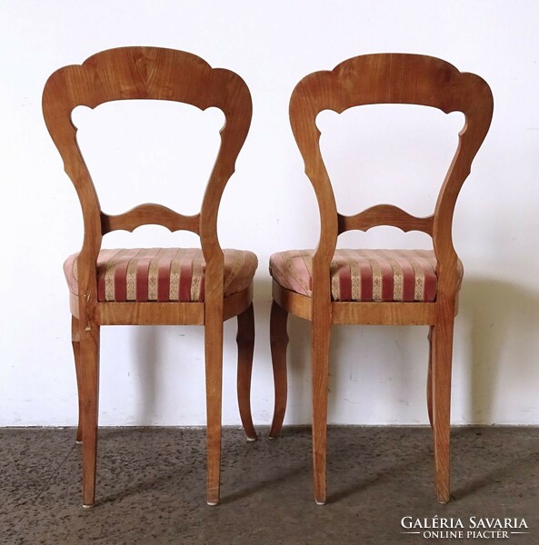 1I903 pair of antique inlaid Biedermeier backrest chairs