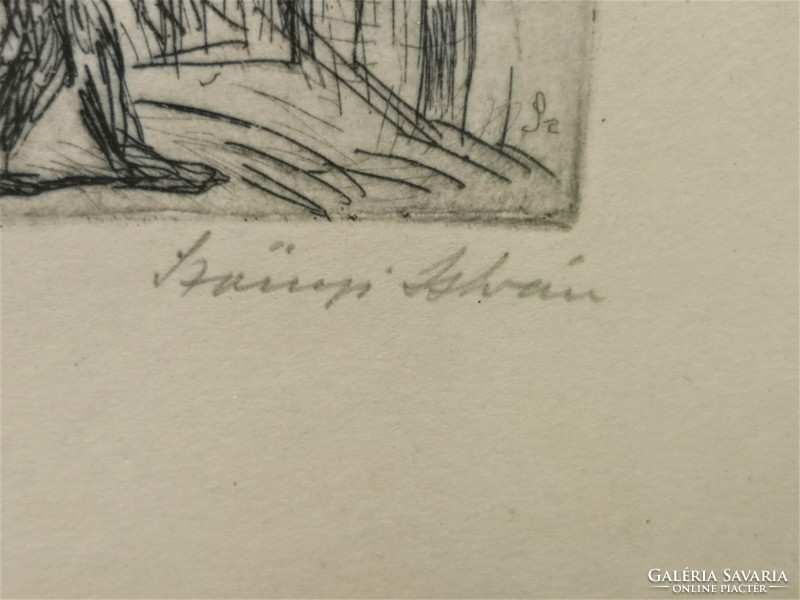István Szőnyi (1894 - 1960) mowers with etching original guarantee