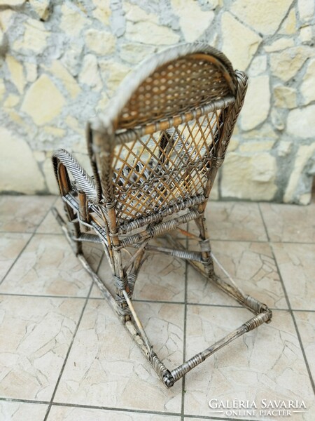 Antique wicker cane rocking chair armchair