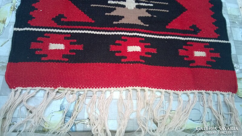 Classic pattern kilim wool rug, 110x49 cm