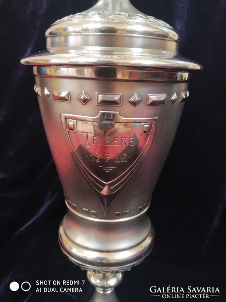 Antique silver plated wmf lid goblet with 1908 engraving