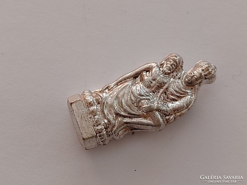 Old religious box relics pie miniature mary jesus