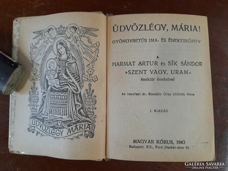 Old holy image prayer book with cover. 1943