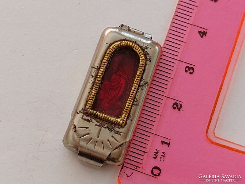 Old religious box relics pie miniature mary jesus