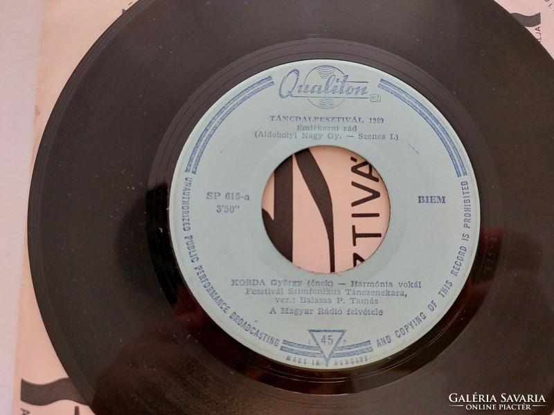 Retro hanglemez bakelit kislemez 1966 Táncdalfesztivál Szalay Korda