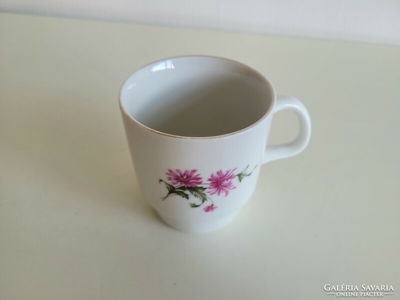 Retro old lowland porcelain pink flower pattern mug