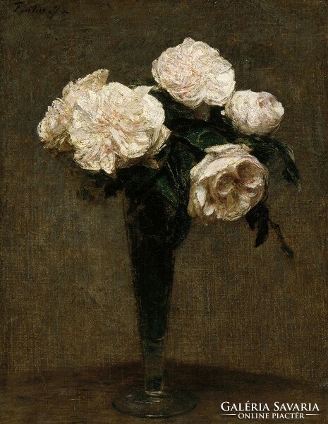 Latour - white rose - canvas reprint on scratch card