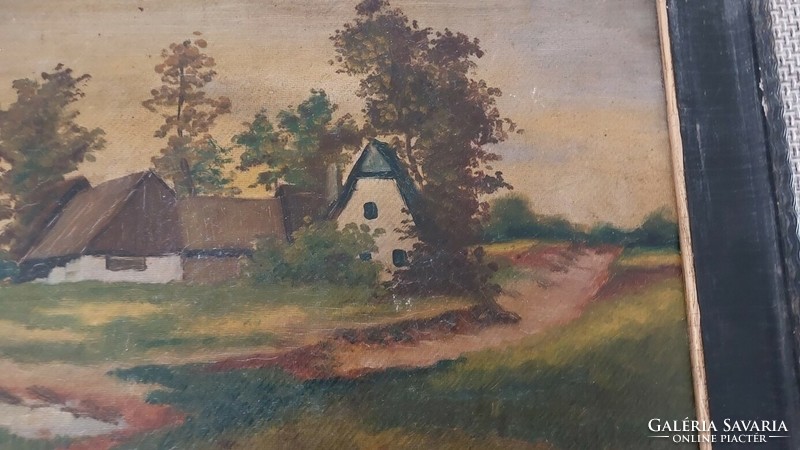 Régi tanyarészlet festmény Olgyay szignóval  49x39 cm kerettel