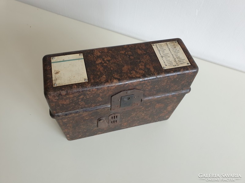 Régi Német katonai tábori telefon távbeszélő bakelit doboz 1932