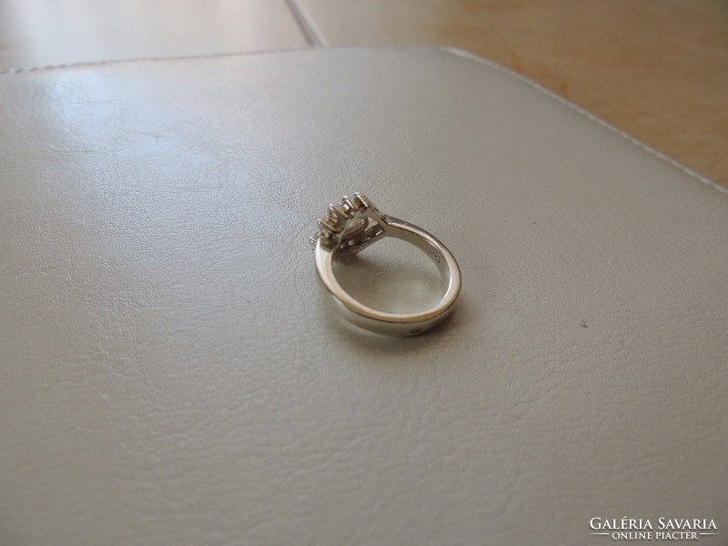 Pitypang cirkónia köves ezüst gyűrű