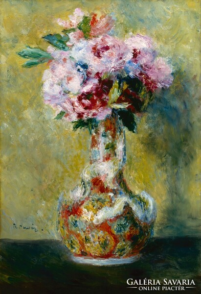 Renoir - bouquet of flowers in a vase - canvas reprint on a blind