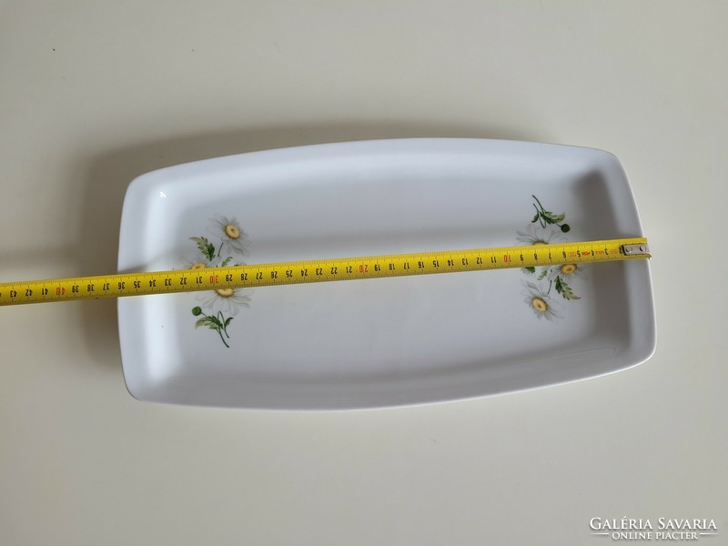 Régi retro Alföldi nagy méretű 36,5 cm porcelán tálca margaréta mintás tál