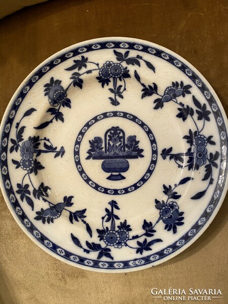 Antik 1871?Korai angol  MINTON  tányér Delft kobalt kék mintával  26,5 cm átmérő