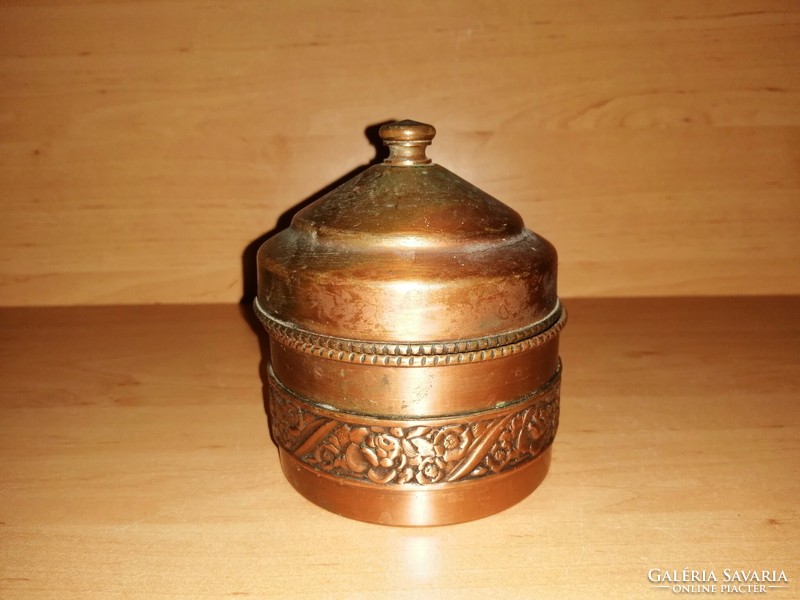 Copper sugar bowl with bonbon glass insert (22 / d)