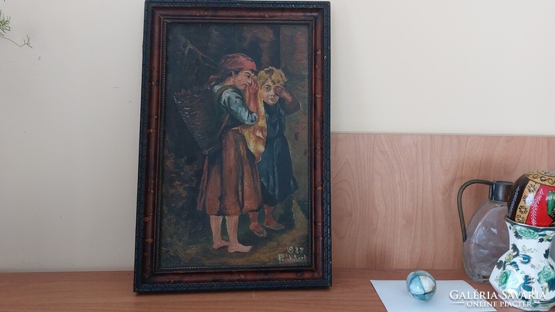 Signed antique painting from 1922 (prohaska?) With 27X42 cm frame