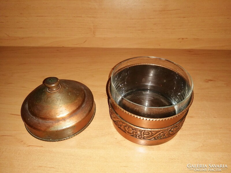 Copper sugar bowl with bonbon glass insert (22 / d)