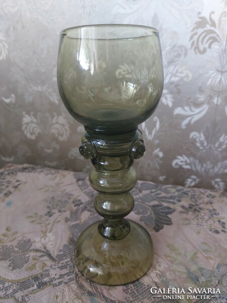Roemer's antique green wine glass