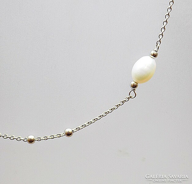 Beaded silver necklace (zal-ag103272)