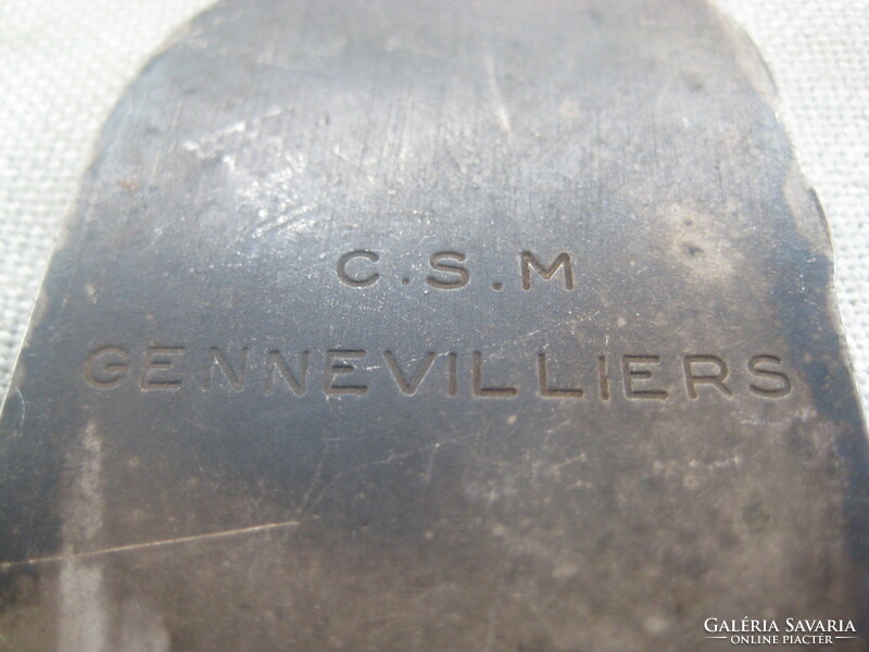 Régi francia  plakett  , C:S:M: Gennevilliers  tűzzománc  és valószínű ezüst alap , 45 x 82 mm