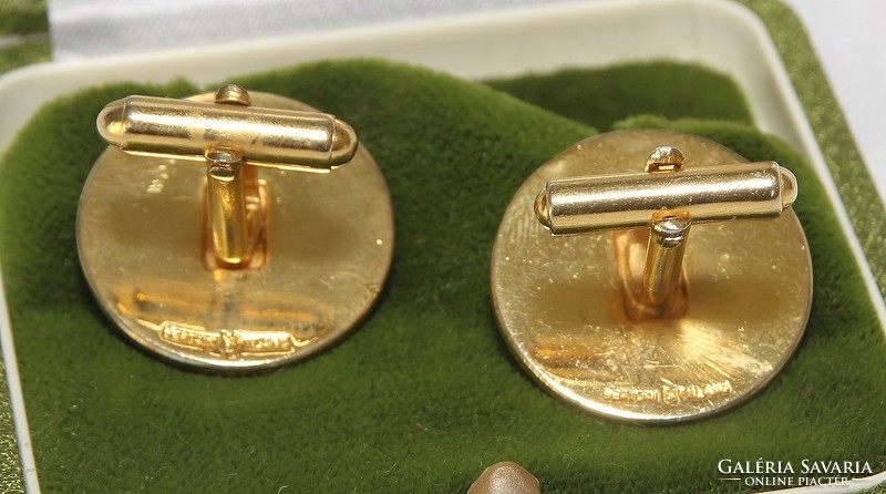 24 carat gold-plated (Berton Milan, Olympics) cufflinks in original box