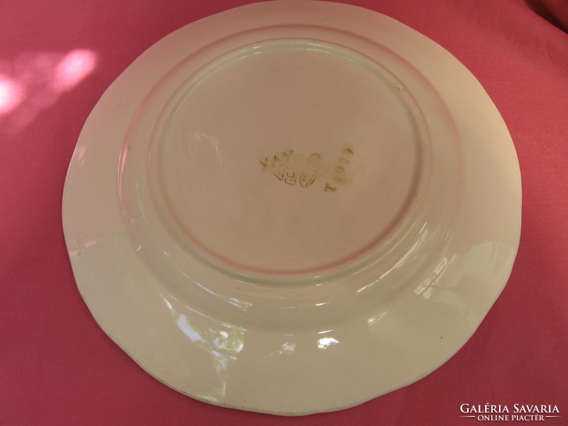 Retro art deco GRÁNIT rózsaszín virágos tányér