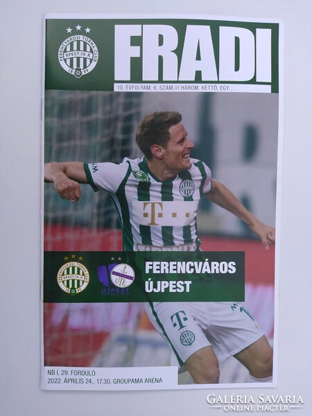 Ferencváros Fradi - Újpest bajnokavató mérkőzés műsorfüzete 2022 04 24 futball foci