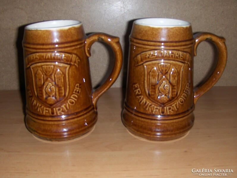 German ceramic beer mug in pairs 8 dl frankfurt (k)