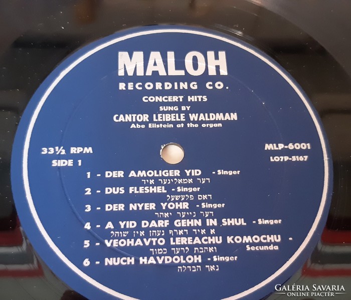 Jewish vinyl record: cantor leibele waldman in jewish songs - magidish - lp - vinyl - judaica